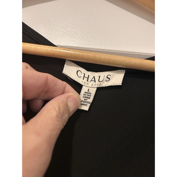 Women’s Stretch Sequin Sleeve Black V-Neck Midi Dress Size Large Cocktail Belt - Picture 3 of 6